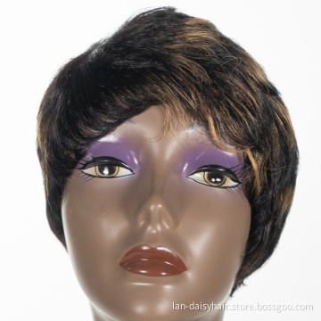 Peruvian Human Hair Wigs for Black Woman Natural Weave Cuticle Aligned  Machine Made Bob Wig Short Curl  Virgin  Hair